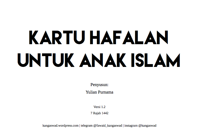 Kartu Hafalan Anak&nbsp;Islam