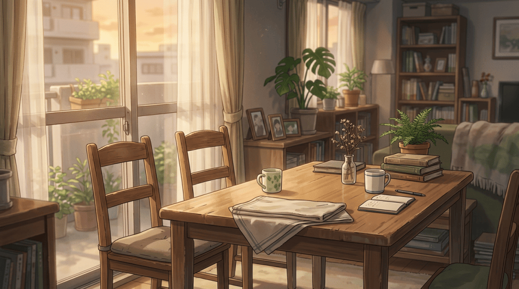 Peaceful household interior with two chairs